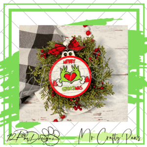 12PD Grinch Hands Heart Ornament Round