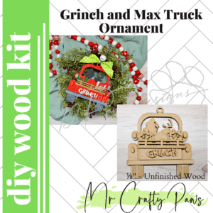 12PD Grinch and Max Truck Ornament-DIY Wood