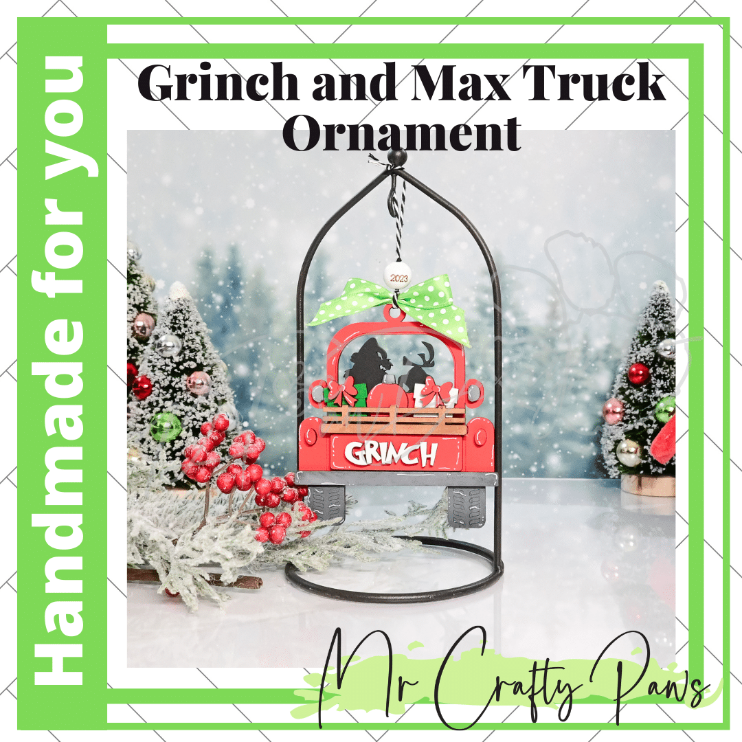12PD Grinch and Max Truck Ornament-Handmade - 12 Paw Designs 12PD Grinch and Max Truck Ornament-Handmade