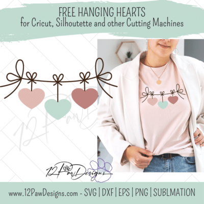 Hanging Hearts, Hearts on a String, Valentine’s Day, Hearts, Cricut, Silhouette, Svg, PNG, Digital, Cut File