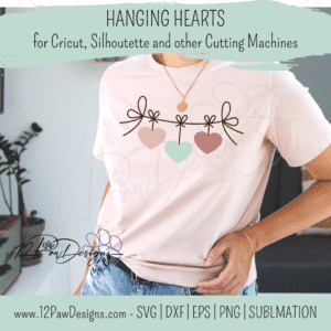 Hanging Hearts, Hearts on a String, Valentine’s Day, Hearts, Cricut, Silhouette, Svg, PNG, Digital, Cut File