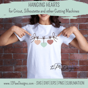 Hanging Hearts, Hearts on a String, Valentine’s Day, Hearts, Cricut, Silhouette, Svg, PNG, Digital, Cut File